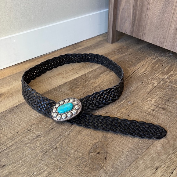 Mango Accessories - MNG Tropez Leather Woven Belt